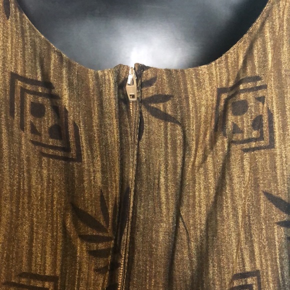 Tradition Maxi summer dress green/black top and safari bottom. Size 12p. - Picture 8 of 10